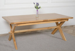 That's Furniture Vermont 200 - 240Cm Cross Leg Large Oak Extending Dining Table