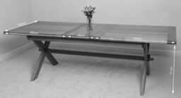 That's Furniture Vermont 200 - 240Cm Cross Leg Large Oak Extending Dining Table - thumbnail 9