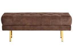 Beliani Upholstered Bench Roseville Velvet Dark Brown - thumbnail 4
