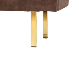 Beliani Upholstered Bench Roseville Velvet Dark Brown - thumbnail 6