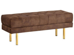 Beliani Upholstered Bench Roseville Velvet Dark Brown