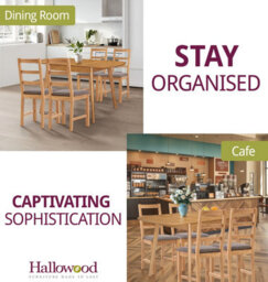 Hallowood Furniture Aston Butterfly Extending Table With 4 Ladder Back Oak Chairs In Steel Grey Seat Pad - thumbnail 6