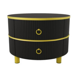 Matteo 2-In-1 Round Coffee Table Set - White Marble Effect & Black Gloss - thumbnail 8