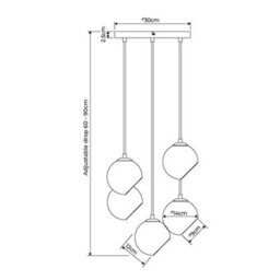 Pagazzi Lighting Pagazzi Branco Multi Light Ceiling Light Pendant - thumbnail 7