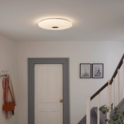 GoodHome Angoon Round Metal & Plastic White Glitter Effect Led Ceiling Light (Dia)57Cm - image 1