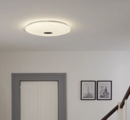 GoodHome Angoon Round Metal & Plastic White Glitter Effect Led Ceiling Light (Dia)57Cm - thumbnail 4