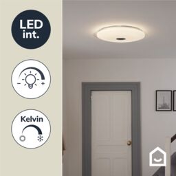 GoodHome Angoon Round Metal & Plastic White Glitter Effect Led Ceiling Light (Dia)57Cm - thumbnail 6