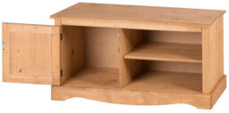 Mercers Furniture Corona 1 Door Media Unit 1 Shelf Tv Stand Cabinet Solid Wood Pine Wooden With Mexican Styling - thumbnail 3