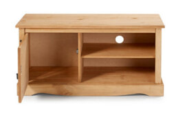Mercers Furniture Corona 1 Door Media Unit 1 Shelf Tv Stand Cabinet Solid Wood Pine Wooden With Mexican Styling - thumbnail 4