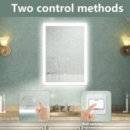 AVER-GROWTH Bathroom Mirror With Lights Demister Pad Anti-Fog Dimmable Touch/wall Switch Portrait/landscape Wall Mounted 500X700mm - thumbnail 4