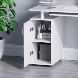 Lassic Vida Designs Otley White 3 Drawer Computer Desk With Shelves And Keyboard Tray - thumbnail 7