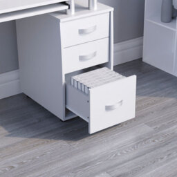 Lassic Vida Designs Otley White 3 Drawer Computer Desk With Shelves And Keyboard Tray - thumbnail 6