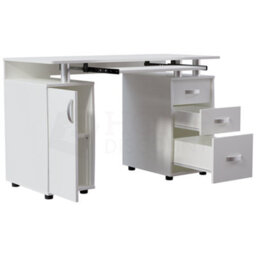 Lassic Vida Designs Otley White 3 Drawer Computer Desk With Shelves And Keyboard Tray - thumbnail 9
