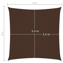 Berkfield Sunshade Sail Oxford Fabric Square 6X6 M Brown - thumbnail 6