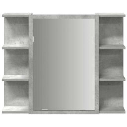 Walplus Bathroom Mirror Cabinet Concrete Grey 80X20.5X64 Cm Engineered Wood - thumbnail 4