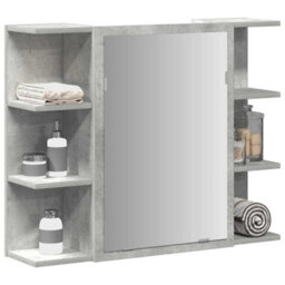 Walplus Bathroom Mirror Cabinet Concrete Grey 80X20.5X64 Cm Engineered Wood - thumbnail 1