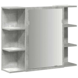 Walplus Bathroom Mirror Cabinet Concrete Grey 80X20.5X64 Cm Engineered Wood - thumbnail 2
