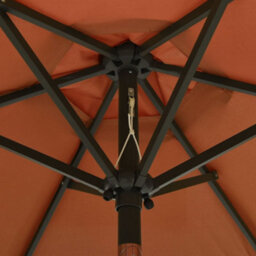 Berkfield Parasol With Led Lights Terracotta 200X211 Cm Aluminium - thumbnail 5