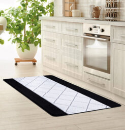 Smart Living Carmela Heavy Duty Machine Washable Hallway Kitchen Non Slip Door Mat - 80Cm X 150Cm - Black Grey - thumbnail 3