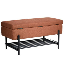 Wyld And Coco Golden Lift-Top Storage Bench With Water-Repellent Fabric And Metal Legs - W89 X D39 X H43Cm - thumbnail 6