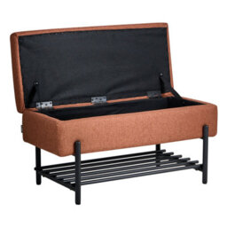 Wyld And Coco Golden Lift-Top Storage Bench With Water-Repellent Fabric And Metal Legs - W89 X D39 X H43Cm - thumbnail 5