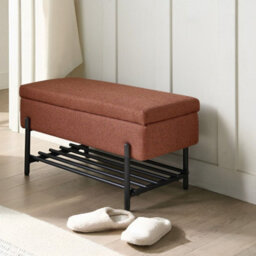Wyld And Coco Golden Lift-Top Storage Bench With Water-Repellent Fabric And Metal Legs - W89 X D39 X H43Cm - thumbnail 2