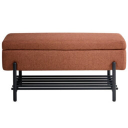 Wyld And Coco Golden Lift-Top Storage Bench With Water-Repellent Fabric And Metal Legs - W89 X D39 X H43Cm - thumbnail 1