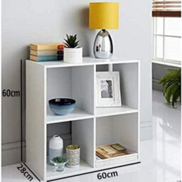 Spot On Dealz Wooden Storage Shelving Unit Bookcase Home Office Use Display Furniture Living Room Décor Easy To Build (4 Cube Shelf-White) - thumbnail 2