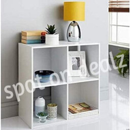 Spot On Dealz Wooden Storage Shelving Unit Bookcase Home Office Use Display Furniture Living Room Décor Easy To Build (4 Cube Shelf-White) - thumbnail 3