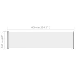 Berkfield Patio Retractable Side Awning 600X160 Cm Cream - thumbnail 8