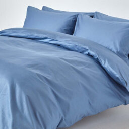 Homescapes Air Force Blue Egyptian Cotton Duvet Cover With Pillowcases 1000 Thread Count, Double - thumbnail 2