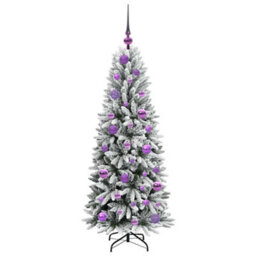 Vidaxl Artificial Christmas Tree With 150 Leds With Stand White 120 Cm - thumbnail 4