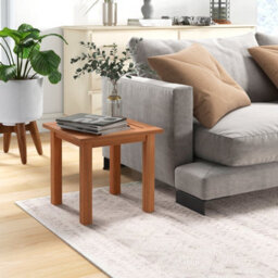 Costway Patio Hardwood Side Table Outdoor Square End Table Wooden Slatted Coffee Table - thumbnail 5