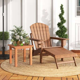 Costway Patio Hardwood Side Table Outdoor Square End Table Wooden Slatted Coffee Table - thumbnail 4