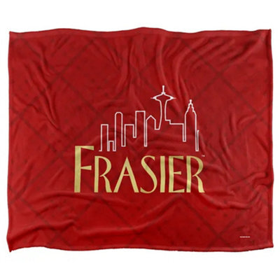 Frasier Silky Logo Supersoft Blanket Red/gold (One Size) - image 1