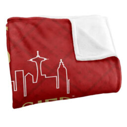 Frasier Silky Logo Supersoft Blanket Red/gold (One Size) - thumbnail 2