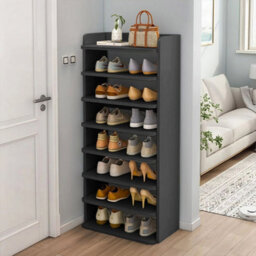Thehotsale 8-Tier Black Narrow Tall Freestanding Shoes Rack For Entryway - thumbnail 2