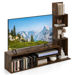 "Costway Cube Tv Stand For Tvs Up To 50"" Media Console Table With Shelves-Coffee" - thumbnail 9
