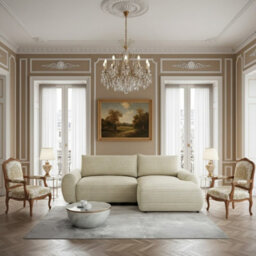 Bello L Shape Sofa Bed With Bedding Storage Contoured Cushions Modern Living Room Corner Settee Furnipol Cream Right - thumbnail 2