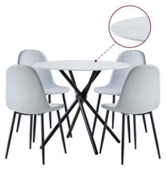 Hallowood Furniture Cullompton Small Round Dining Table (0.9M) With 4 Chairs (Cha502-Sgy) - thumbnail 8