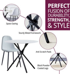 Hallowood Furniture Cullompton Small Round Dining Table (0.9M) With 4 Chairs (Cha502-Sgy) - thumbnail 2
