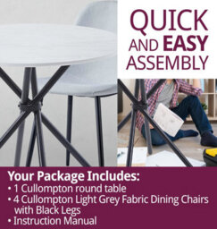 Hallowood Furniture Cullompton Small Round Dining Table (0.9M) With 4 Chairs (Cha502-Sgy) - thumbnail 7