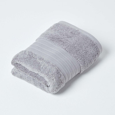 Homescapes Zero Twist Supima Cotton Hand Towel, Grey