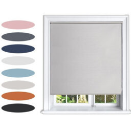 Lister Cartwright Blackout Plain Roller Blinds Windows Blind Child Safety Included (Grey, 60 Cm Width X 160 Cm Drop) - thumbnail 1
