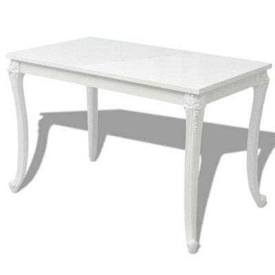 Berkfield Sturdy Dining Table 116X66X76 Cm High Gloss White - image 1