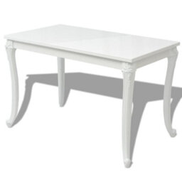 Berkfield Sturdy Dining Table 116X66X76 Cm High Gloss White - thumbnail 1
