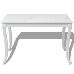 Berkfield Sturdy Dining Table 116X66X76 Cm High Gloss White - thumbnail 3