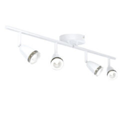 National Lighting Led Celing Lights Rotatable, 4 Way Ceiling Spolights, Gloss White Finish, For Living Room, Kitchen, Bedroom, Gu