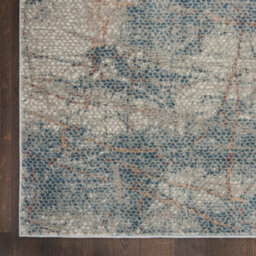 Light Grey Blue Rustic Textures Luxurious Modern Abstract Bedroom & Living Room Rug -66 X 230Cm (Runner) - thumbnail 5