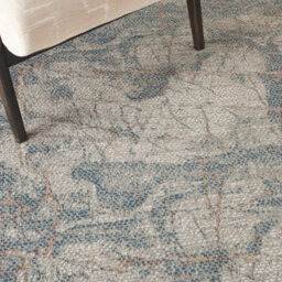 Light Grey Blue Rustic Textures Luxurious Modern Abstract Bedroom & Living Room Rug -66 X 230Cm (Runner) - thumbnail 2